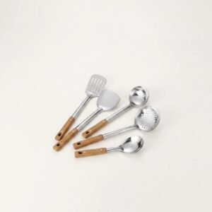 Wood-Grain Handle Stainless Steel Spatula