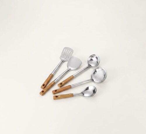 Wood-Grain Handle Stainless Steel Spatula